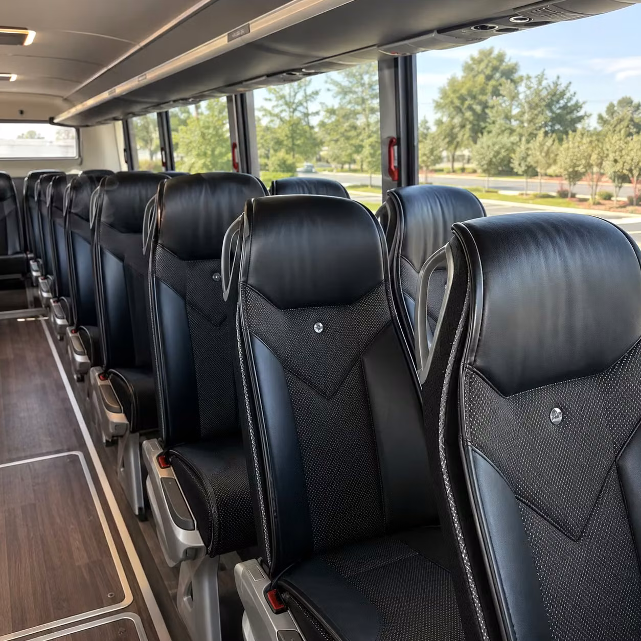 56 passenger charter bus inside